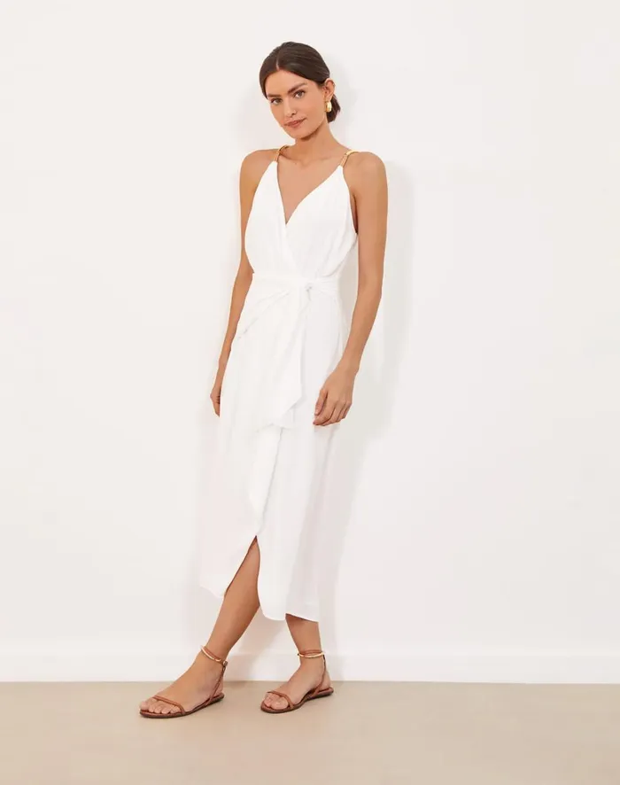 Women ViX Paula Hermanny Dresses Carly Detail Midi Dress 8211 Off White