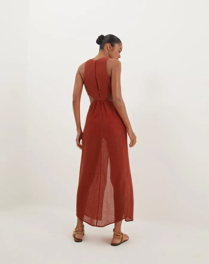 Women ViX Paula Hermanny Dresses Dasha Detail Long Dress 8211 Redwood