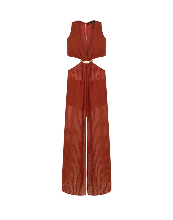 Women ViX Paula Hermanny Dresses Dasha Detail Long Dress 8211 Redwood
