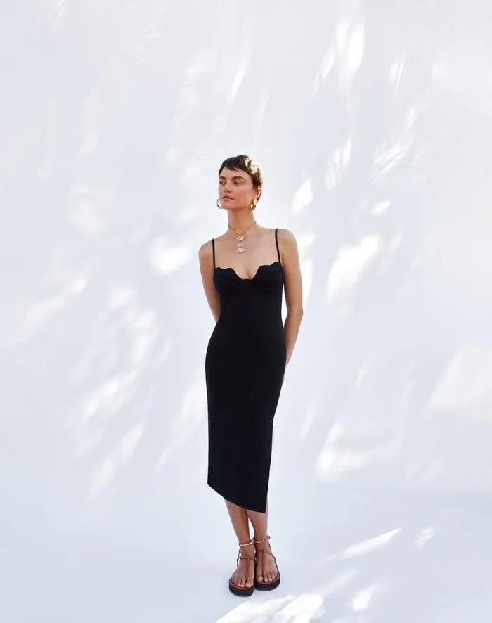 Women ViX Paula Hermanny Dresses Firenze Lou Midi Dress 8211 Black
