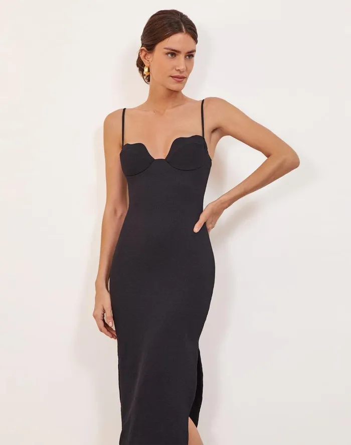 Women ViX Paula Hermanny Dresses Firenze Lou Midi Dress 8211 Black