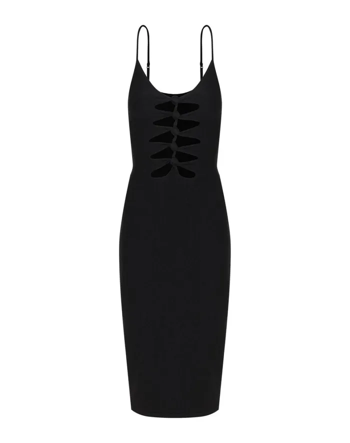 Women ViX Paula Hermanny Dresses Firenze Seraphine Midi Dress 8211 Black