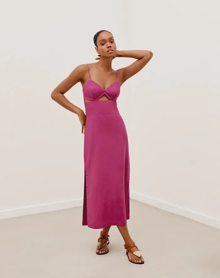 Women ViX Paula Hermanny Dresses Francis Midi Dress 8211 Bubblegum