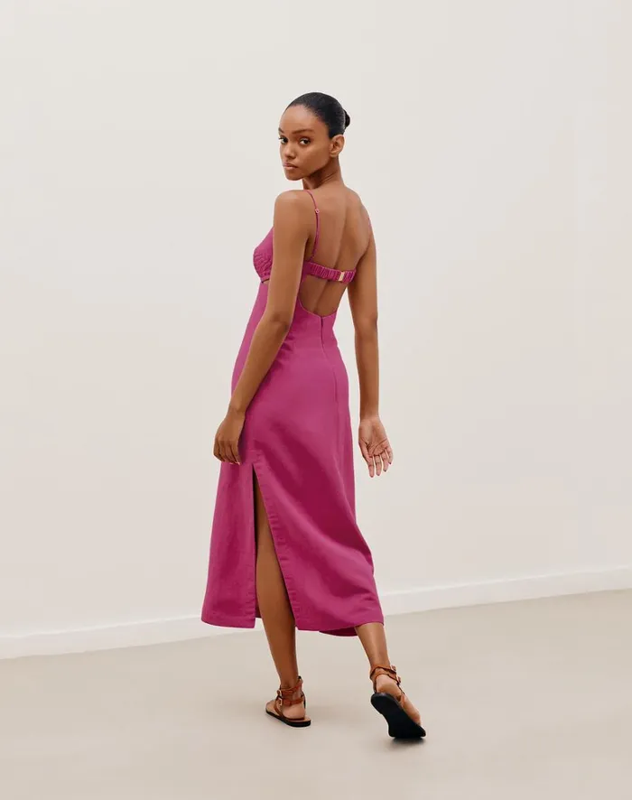 Women ViX Paula Hermanny Dresses Francis Midi Dress 8211 Bubblegum