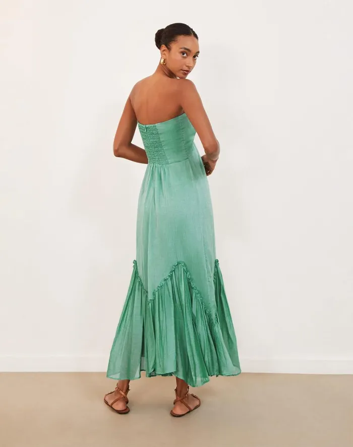 Women ViX Paula Hermanny Dresses Harper Detail Long Dress 8211 Seagreen