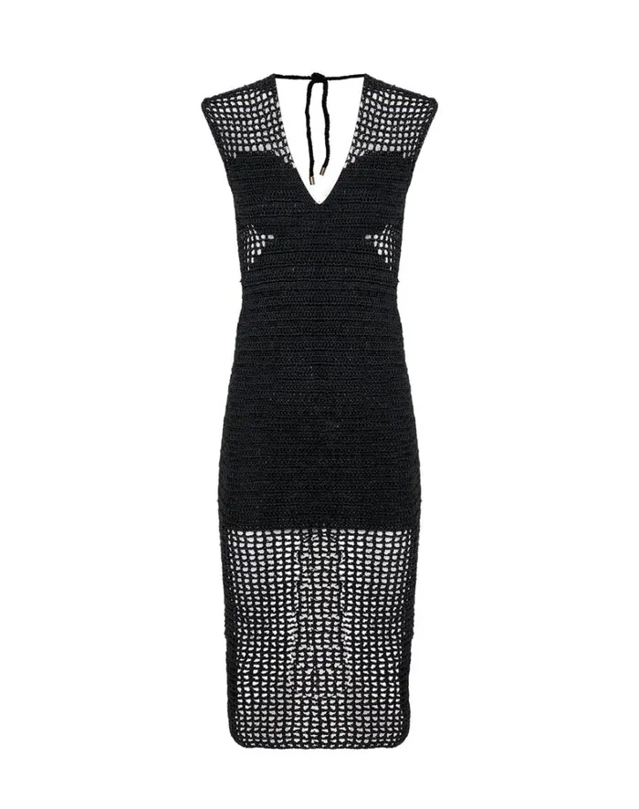 Women ViX Paula Hermanny Dresses Knit Peggy Midi Dress 8211 Black