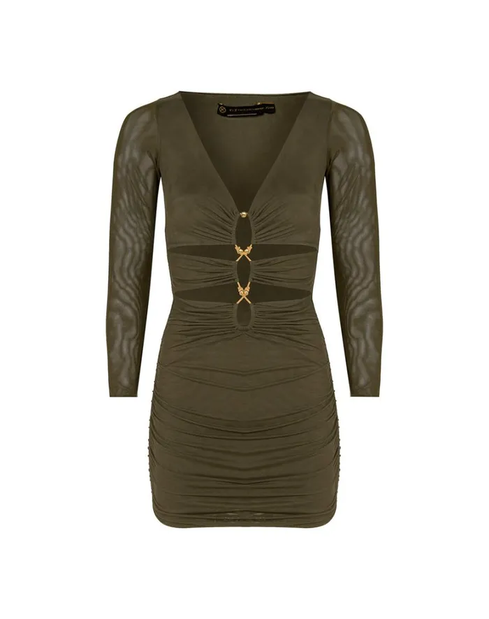 Women ViX Paula Hermanny Dresses Luna Detail Short Dress 8211 Evergreen