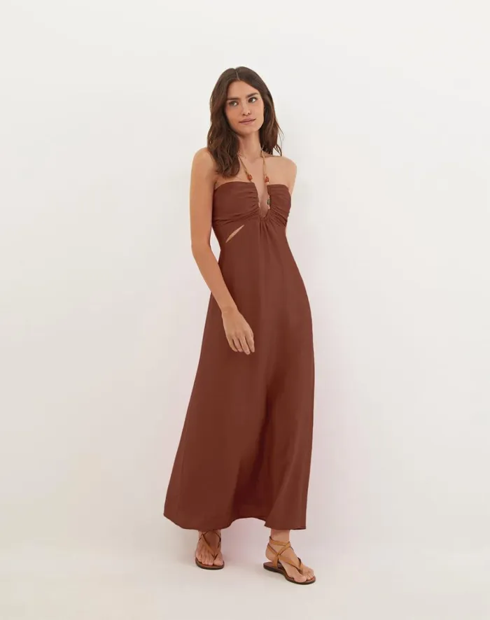 Women ViX Paula Hermanny Dresses Melina Detail Midi Dress 8211 Nutshell