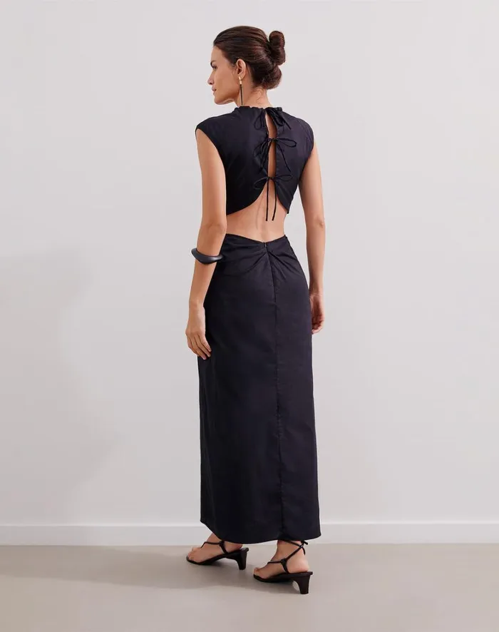 Women ViX Paula Hermanny Dresses Raira Detail Long Dress 8211 Black