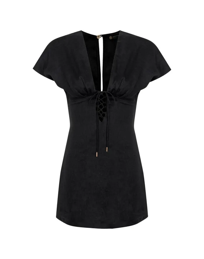 Women ViX Paula Hermanny Dresses Saskia Short Dress 8211 Black