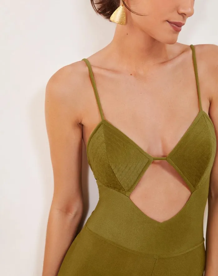 Women ViX Paula Hermanny Jumpsuits and Rompers Barbara Mini Jumper 8211 Avocado