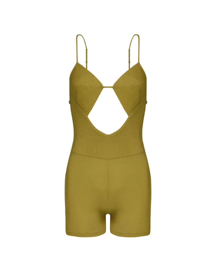 Women ViX Paula Hermanny Jumpsuits and Rompers Barbara Mini Jumper 8211 Avocado