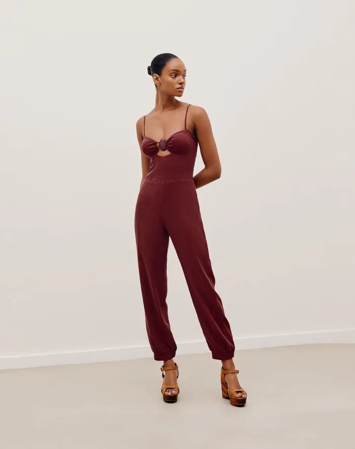 Women ViX Paula Hermanny Jumpsuits and Rompers Tuane Jumpsuit 8211 Cranberry