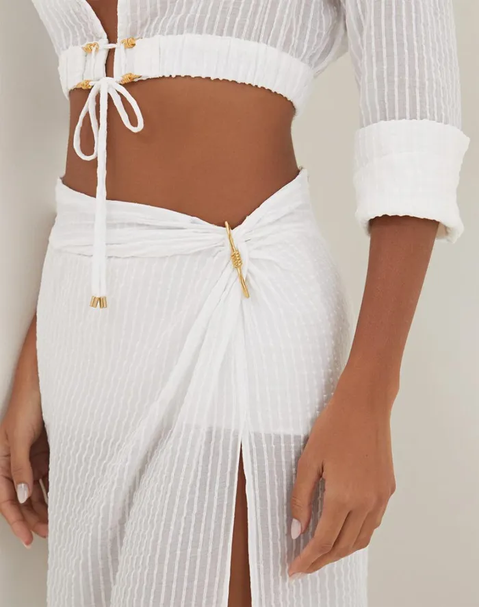 Women ViX Paula Hermanny Matching Sets Alexia Detail Blouse 8211 Off White