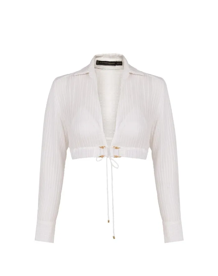 Women ViX Paula Hermanny Matching Sets Alexia Detail Blouse 8211 Off White
