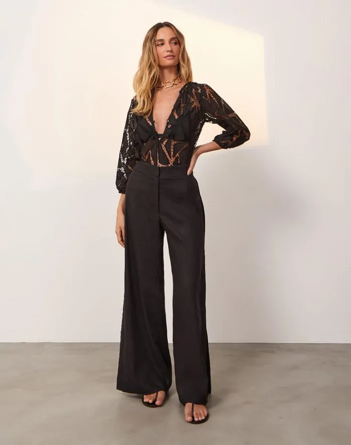 Women ViX Paula Hermanny Matching Sets Bree Pants 8211 Black