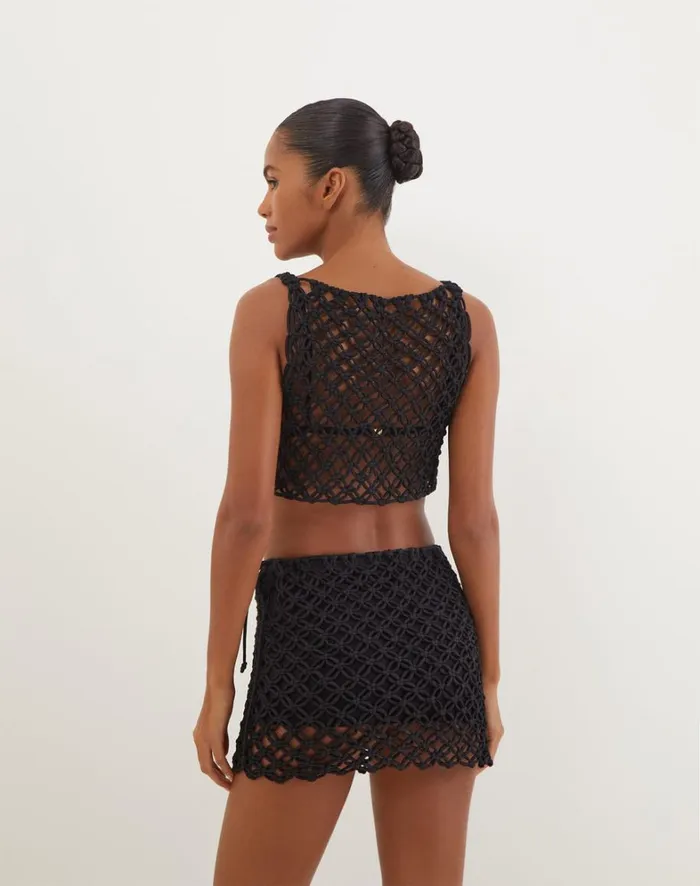 Women ViX Paula Hermanny Matching Sets Gio Macrame Blouse 8211 Black