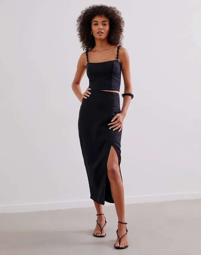 Women ViX Paula Hermanny Matching Sets Sakura Top 8211 Black