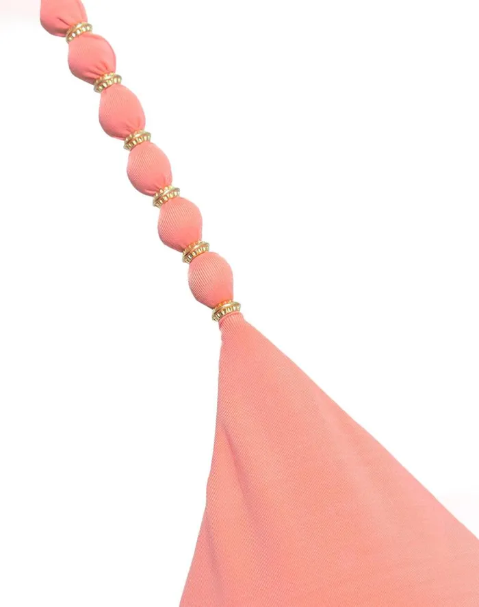 Women ViX Paula Hermanny Tops Beads Tri Parallel Top 8211 Peach