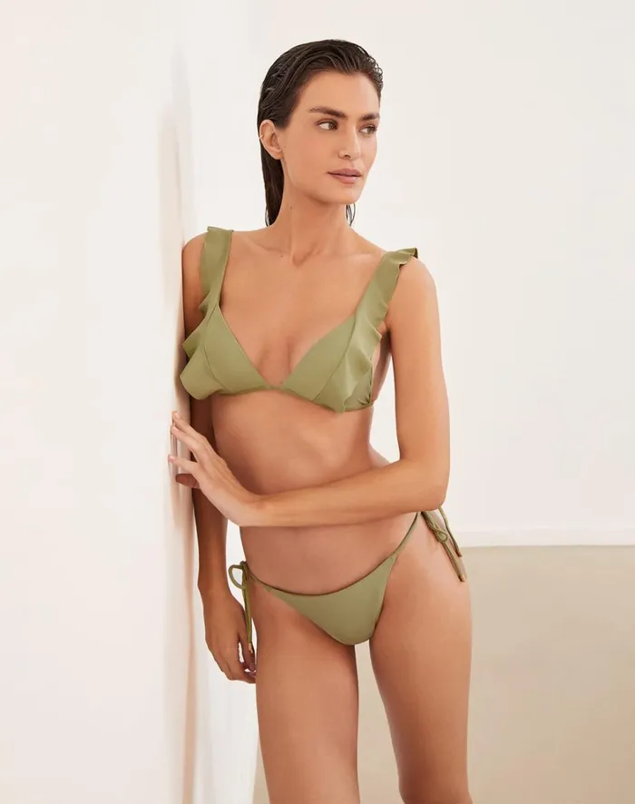 Women ViX Paula Hermanny Tops Chris Parallel Tri Top 8211 Olivine