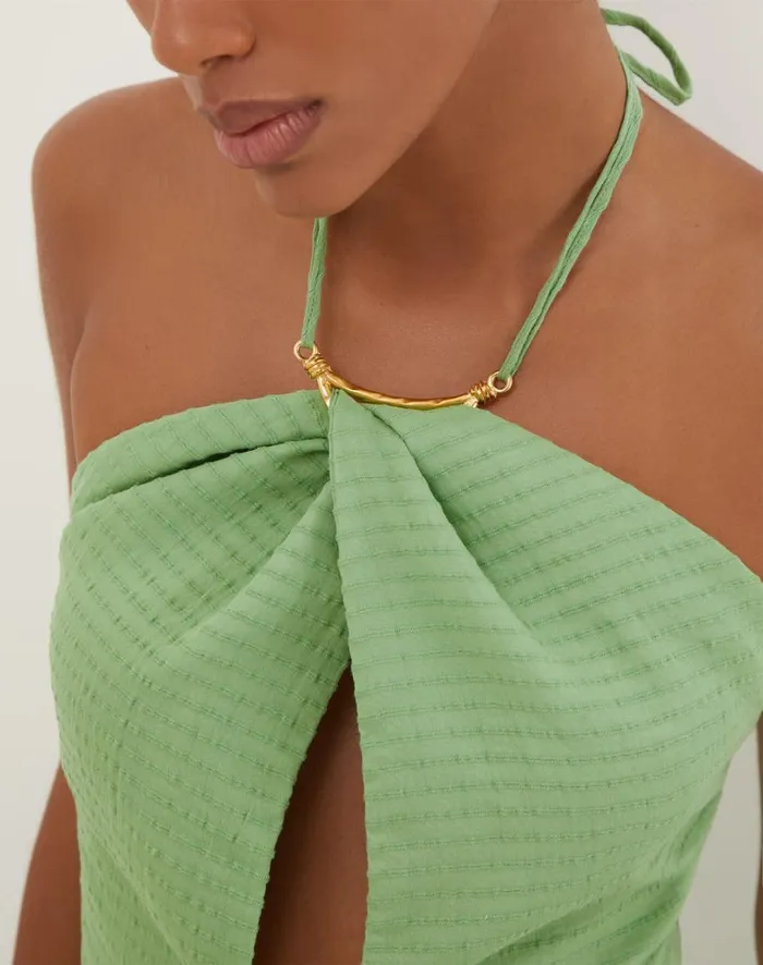 Women ViX Paula Hermanny Tops Coco Detail Top 8211 Aloe