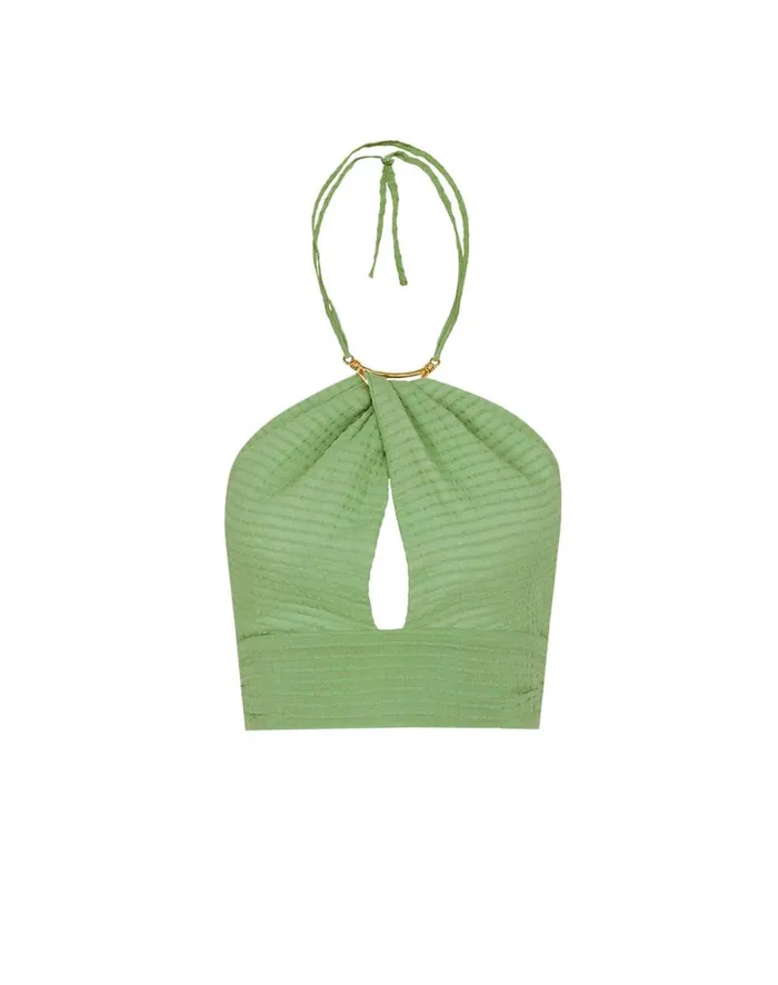 Women ViX Paula Hermanny Tops Coco Detail Top 8211 Aloe