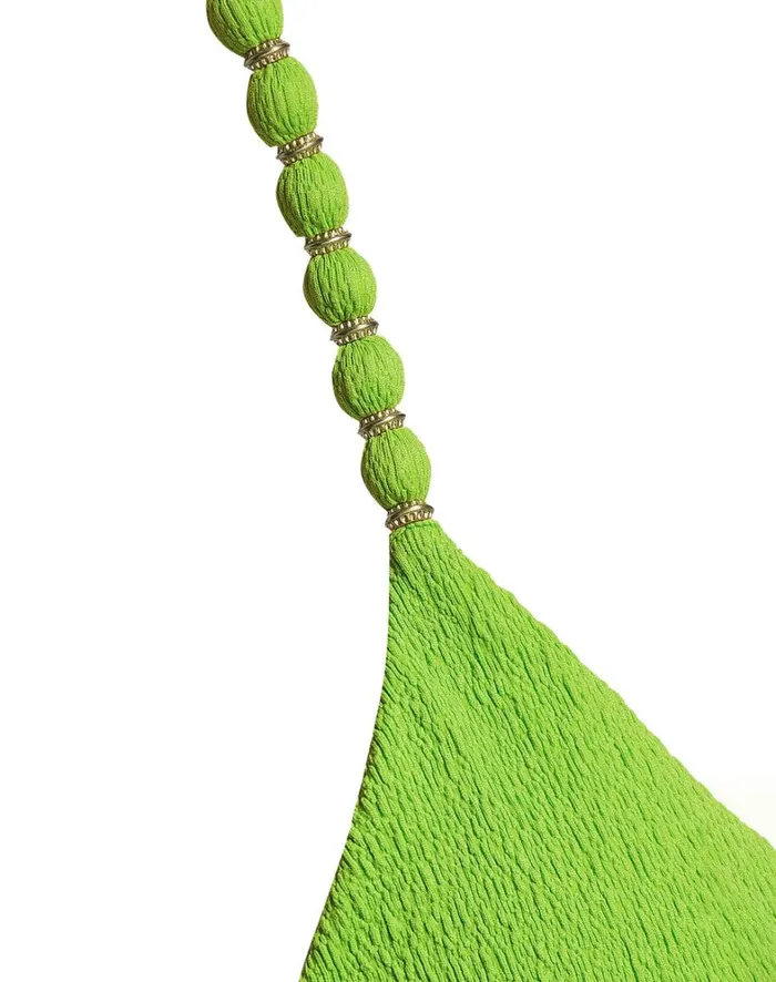 Women ViX Paula Hermanny Tops Firenze Beads Tri Parallel Top 8211 Acid Green