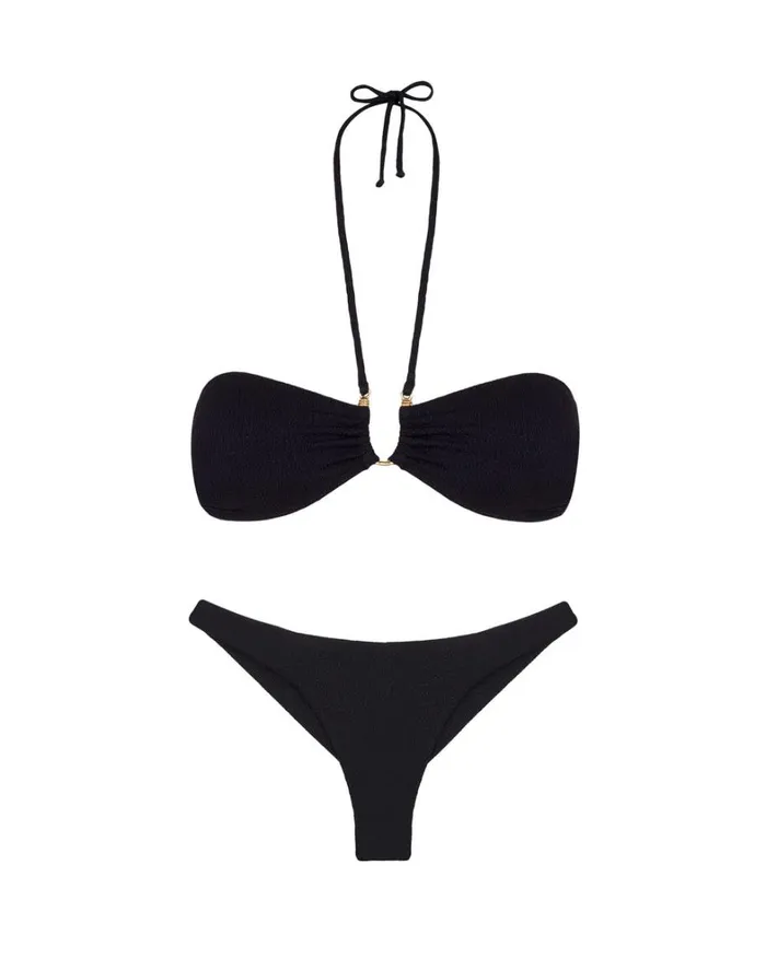 Women ViX Paula Hermanny Tops Firenze Callie Bandeau Top 8211 Black