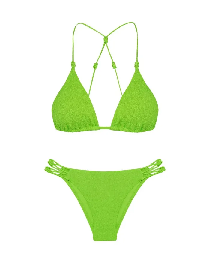 Women ViX Paula Hermanny Tops Firenze Gwen T Back Top 8211 Acid Green