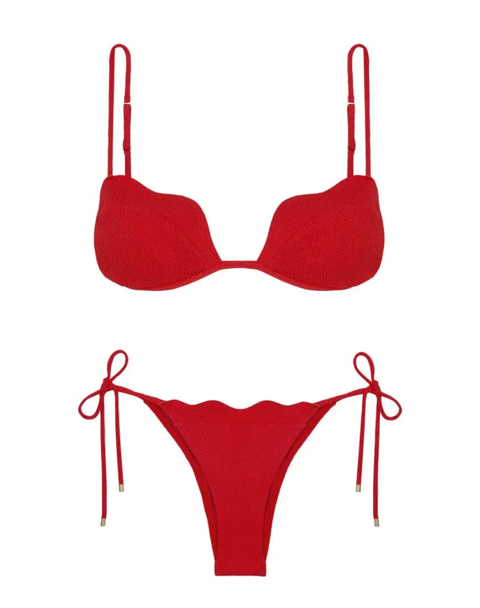 Women ViX Paula Hermanny Tops Firenze Lou Top 8211 Red Pepper