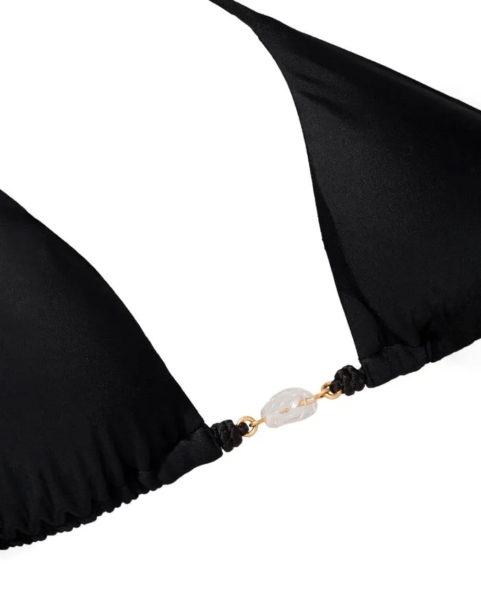 Women ViX Paula Hermanny Tops Ivy Tri Top 8211 Black