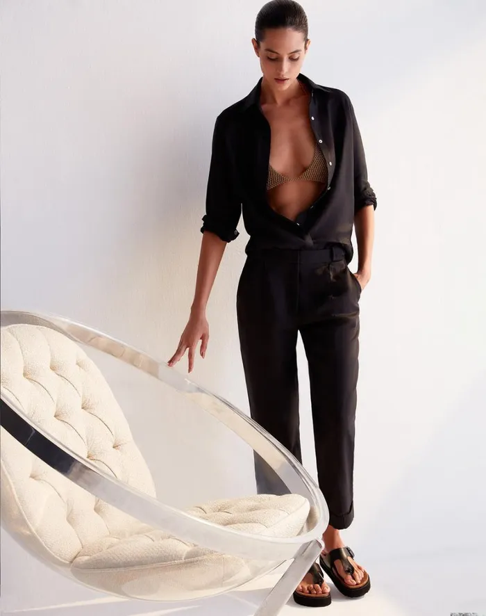 Women ViX Paula Hermanny Tops Jaque Long Sleeve Blouse 8211 Black