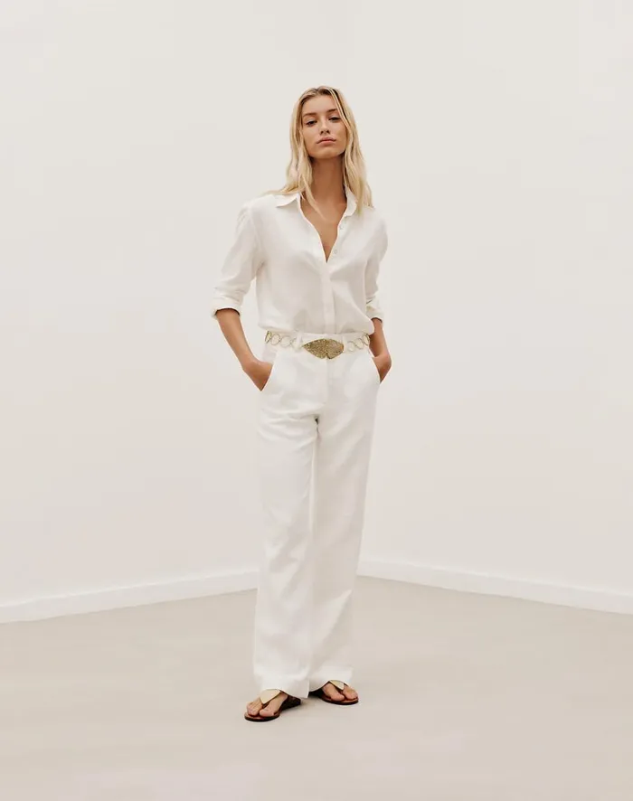 Women ViX Paula Hermanny Tops Jaque Long Sleeve Blouse 8211 Off White