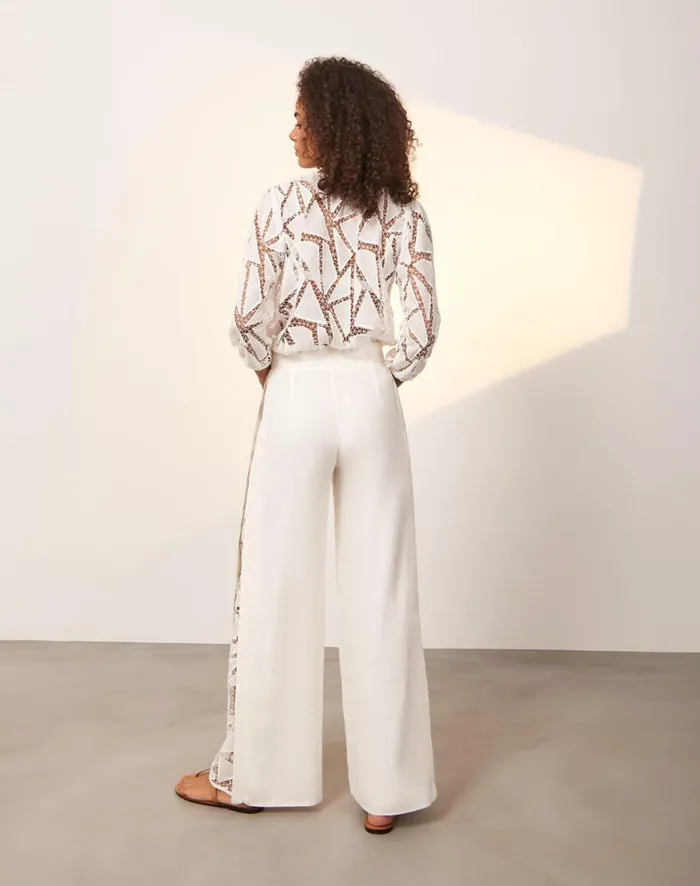 Women ViX Paula Hermanny Tops Julieta Long Sleeve Blouse 8211 Off White