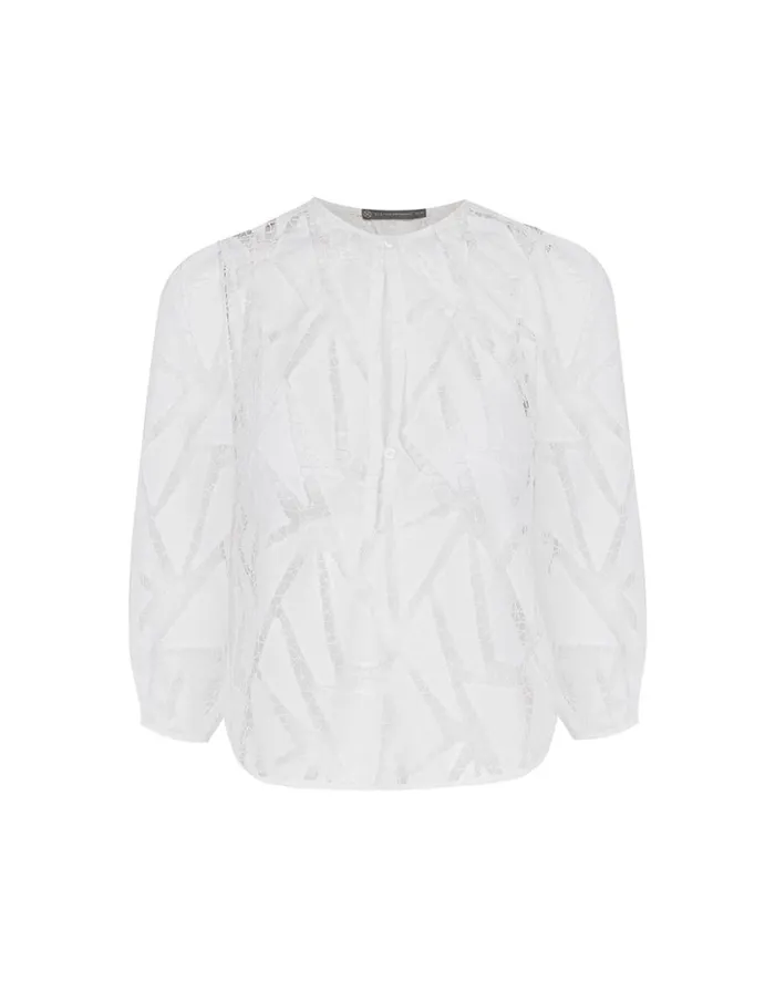 Women ViX Paula Hermanny Tops Julieta Long Sleeve Blouse 8211 Off White