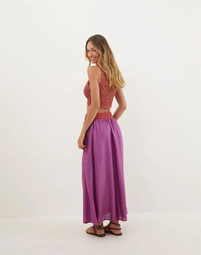 Women ViX Paula Hermanny Tops Knit Aria Blouse 8211 Berry Burst