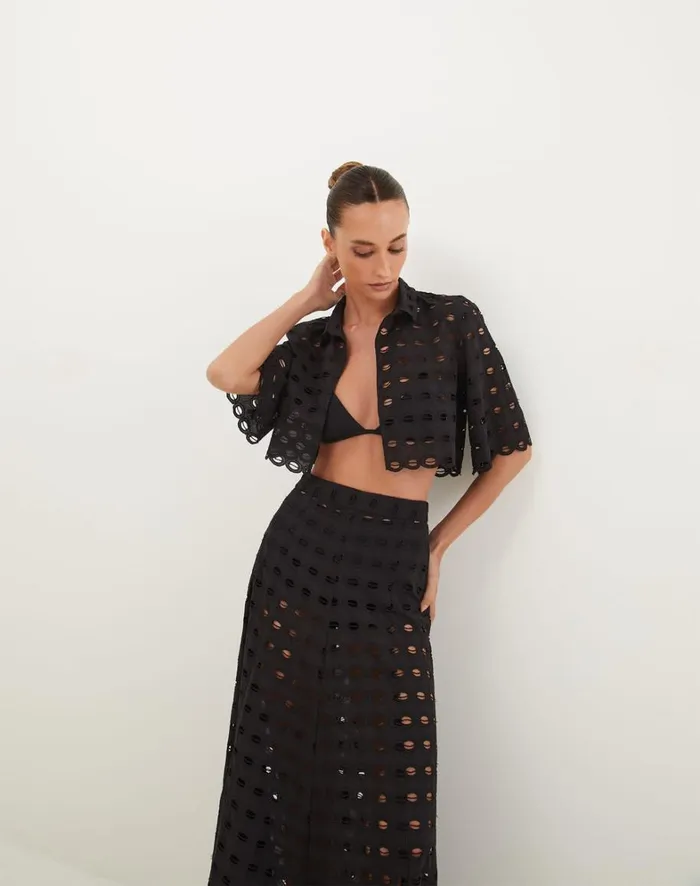 Women ViX Paula Hermanny Tops Lauren Blouse 8211 Black