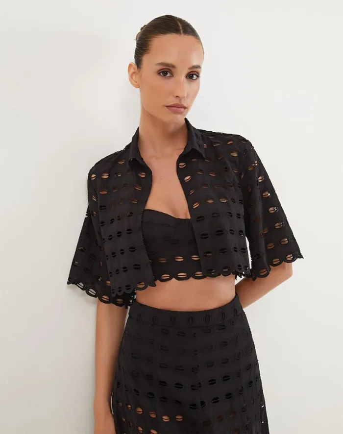 Women ViX Paula Hermanny Tops Lauren Blouse 8211 Black