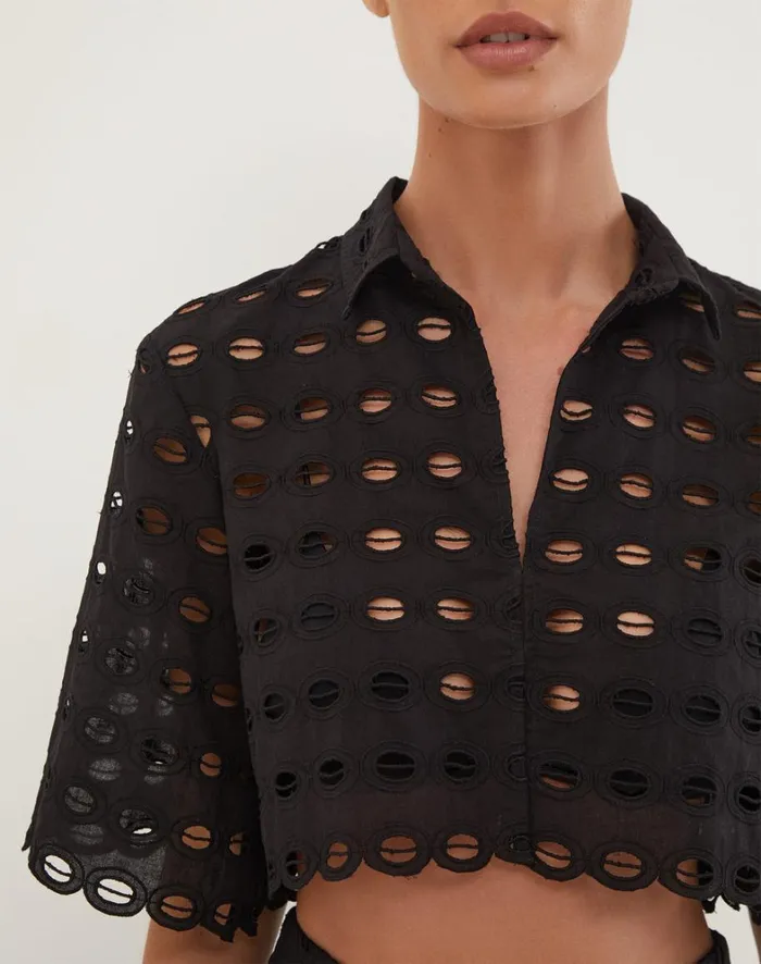 Women ViX Paula Hermanny Tops Lauren Blouse 8211 Black