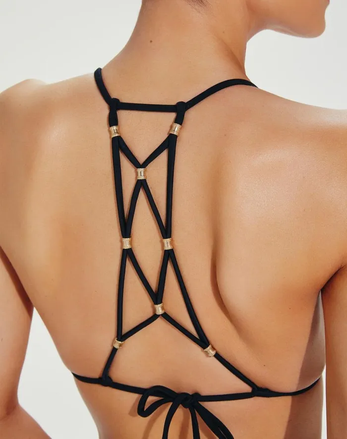 Women ViX Paula Hermanny Tops Lucy Triangle Top 8211 Black