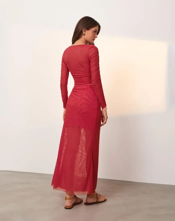 Women ViX Paula Hermanny Tops Mira Long Sleeve Top 8211 Red Poppy