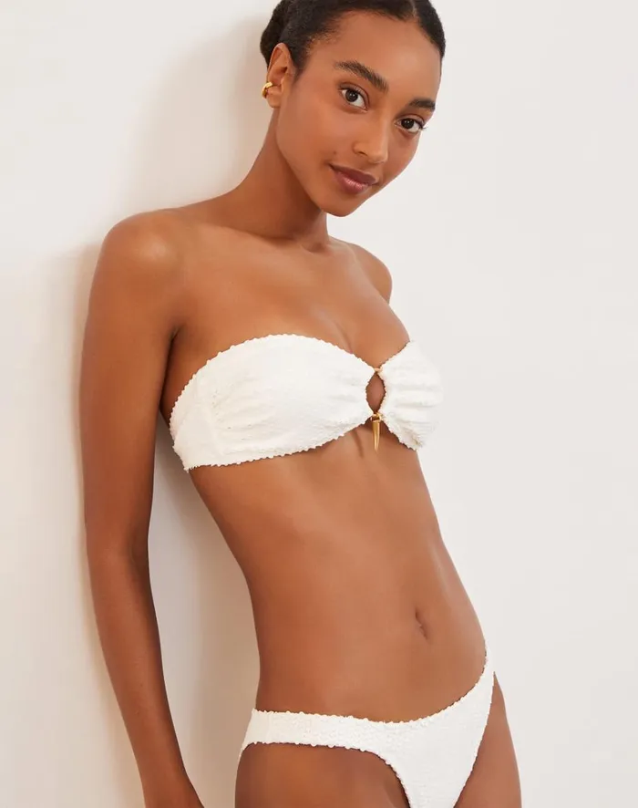 Women ViX Paula Hermanny Tops Scales Diara Bandeau Top 8211 Off White