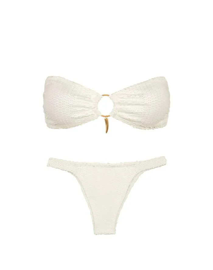 Women ViX Paula Hermanny Tops Scales Diara Bandeau Top 8211 Off White