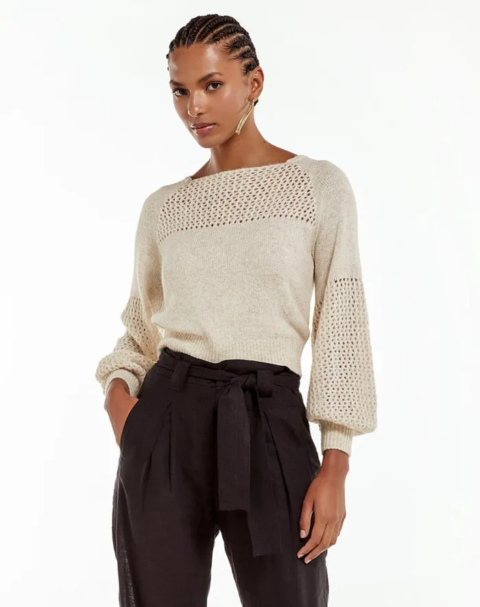 Women ViX Paula Hermanny Tops Teresa Sweater 8211 Off White