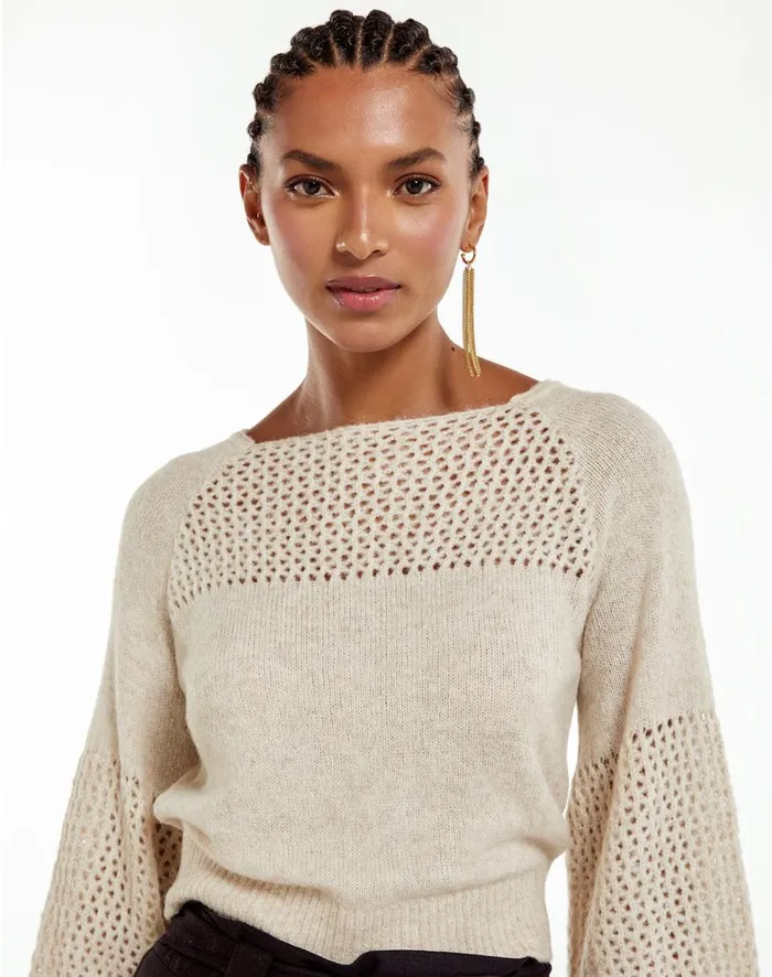 Women ViX Paula Hermanny Tops Teresa Sweater 8211 Off White