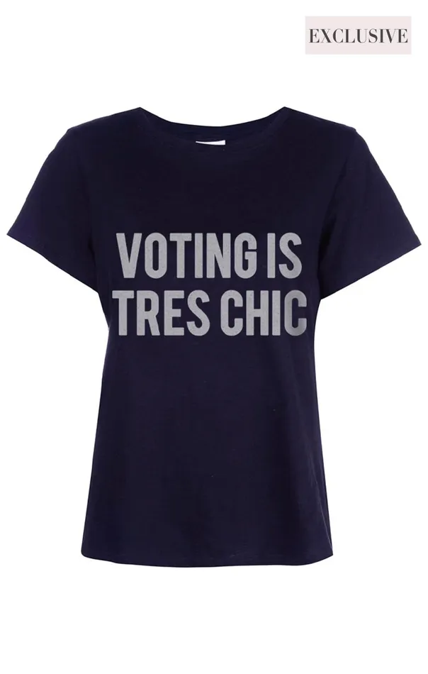 Women Voting Is Tres Chic Tee Navywhite Cinq Sept Tees