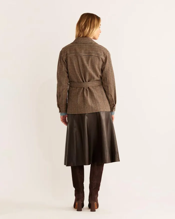 Women WEST END WOOL SHIRT JACKET Tan District Check Pendleton Jackets and Coats