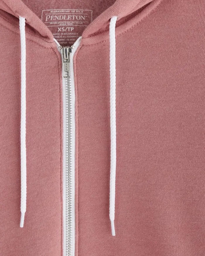 Women WESTERN GRAPHIC ZIP HOODIE Mauve Heather Pendleton Tees and Sweatshirts