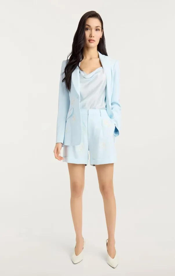 Women Wildflower Bouquet Embellished Cheyenne Blazer Glacialbluemulti Cinq Sept Blazers