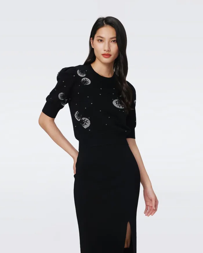 Women Willa Knit Jacquard Sweater Huge Moon Landing DVF Tops